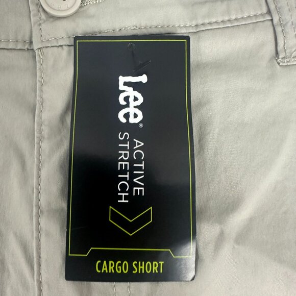 Lee Mens Active Stretch Motion Flex Cargo Shorts Size 34 Salina Stone Regular - Picture 4 of 12